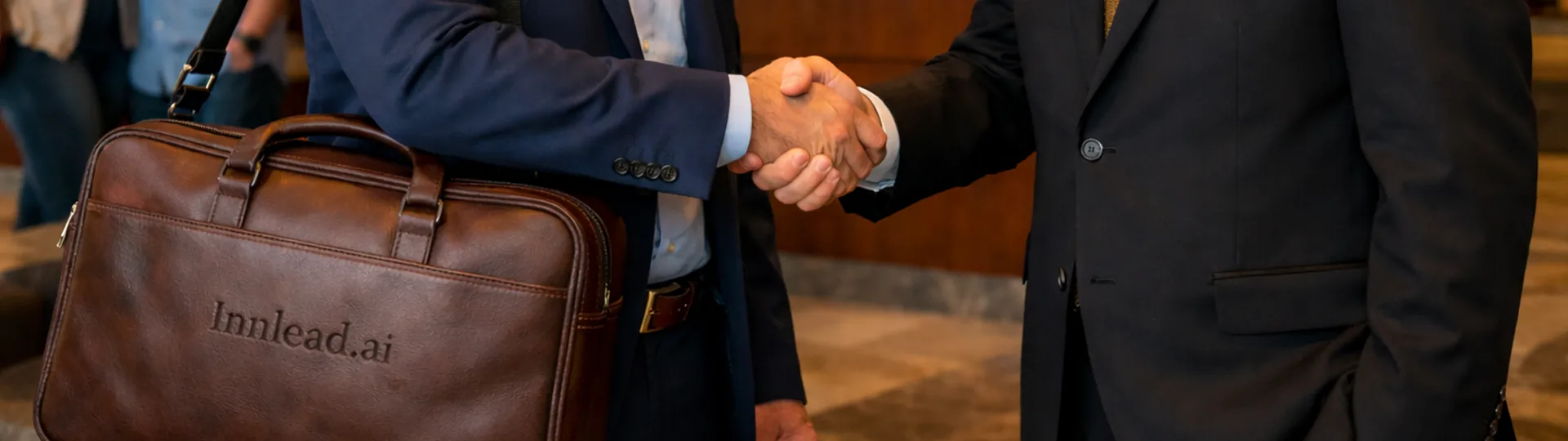 Professional leather shoulder bag representing premium hotel supply products in a B2B marketing context