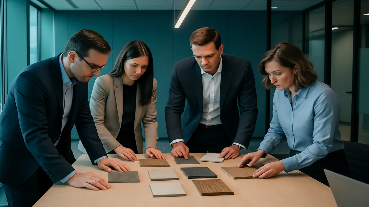 Hotel procurement workflow diagram showing budget approval and vendor selection process