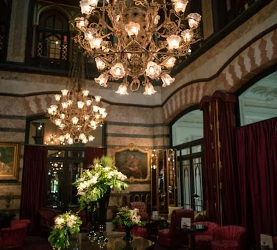 Crystal chandelier close-up